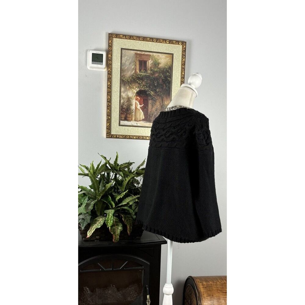 St. John’s Bay Women 3/4 Sleeve Knit Cardigan Sweater XL Black 3 Button Open - Picture 4 of 9